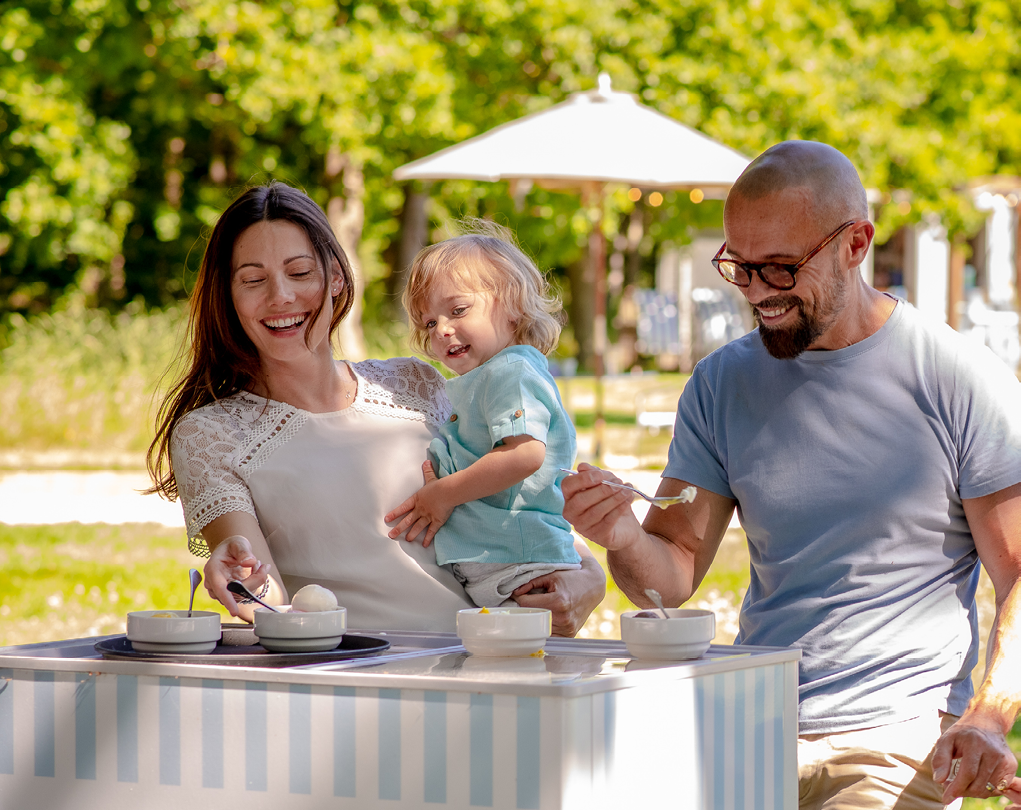 Family enjoying ice cream
